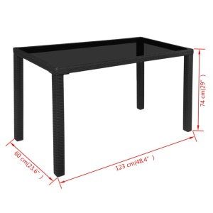 Set mobilier de exterior cu perne, 5 piese, negru, poliratan - Img 9