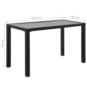 Set mobilier de exterior cu perne, 6 piese, negru, poliratan - Img 12