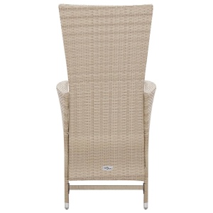 Set mobilier de exterior cu perne, 7 piese, bej, poliratan - Img 4