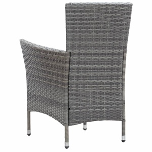 Set mobilier de exterior cu perne, 7 piese, gri, poliratan - Img 12