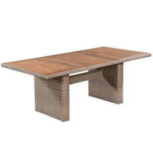 Set mobilier de exterior cu perne, 7 piese, maro, poliratan - Img 8