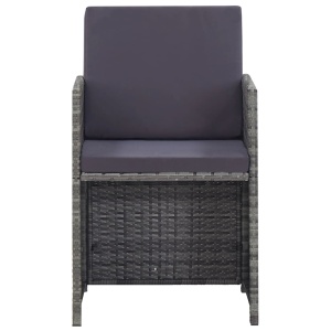 Set mobilier de exterior cu perne, 9 piese, antracit, poliratan - Img 3