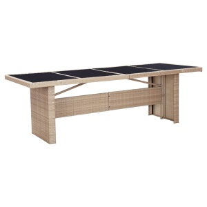 Set mobilier de exterior cu perne, 9 piese, bej, poliratan - Img 7
