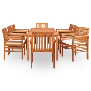 Set mobilier de exterior cu perne 9 piese lemn masiv de acacia - Img 3