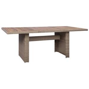 Set mobilier de exterior cu perne, 9 piese, maro, poliratan - Img 3