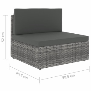 Set mobilier de grădină, 2 piese, gri, poliratan - Img 10