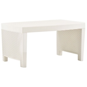 Set mobilier de grădină, 3 piese, alb, plastic - Img 5