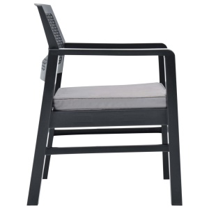 Set mobilier de grădină, 3 piese, antracit, plastic - Img 9
