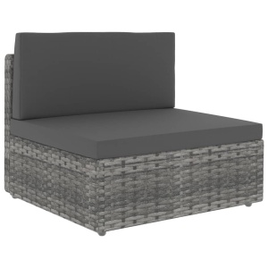 Set mobilier de grădină, 4 piese, gri, poliratan - Img 4