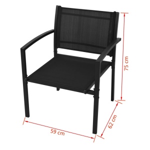 Set mobilier de grădină, 4 piese, negru, textilenă - Img 5