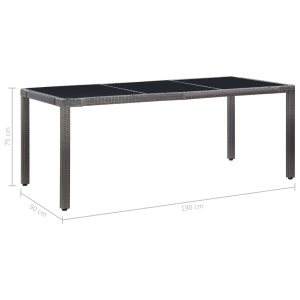 Set mobilier de grădină, 9 piese, gri, poliratan - Img 10