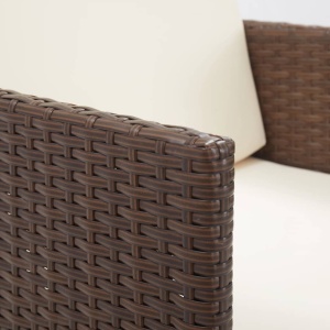 Set mobilier de grădină cu perne, 15 piese, maro, poliratan - Img 11