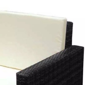 Set mobilier de grădină cu perne, 2 piese, negru, poliratan - Img 5