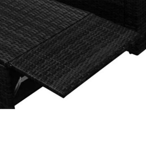 Set mobilier de grădină cu perne, 2 piese, negru, poliratan - Img 7