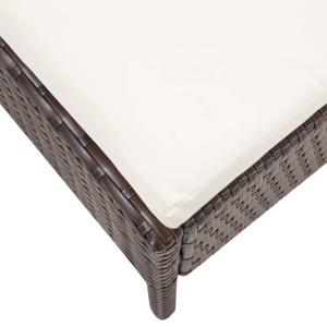 Set mobilier de grădină cu perne, 3 piese, maro, poliratan - Img 9