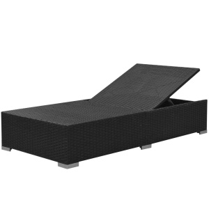 Set mobilier de grădină cu perne, 3 piese, negru, poliratan - Img 6