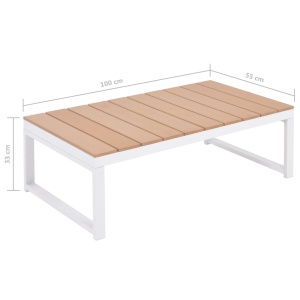 Set mobilier de grădină cu perne, 4 piese, aluminiu și WPC - Img 10