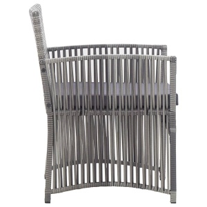Set mobilier de grădină cu perne, 4 piese, antracit, poliratan - Img 9