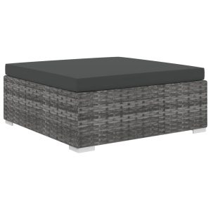 Set mobilier de grădină cu perne, 4 piese, gri, poliratan - Img 5