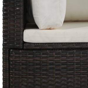 Set mobilier de grădină cu perne, 4 piese, maro, poliratan - Img 2