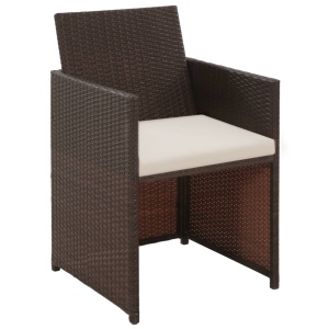 Set mobilier de grădină cu perne, 4 piese, maro, poliratan - Img 3
