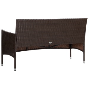 Set mobilier de grădină cu perne, 4 piese, maro, poliratan - Img 6