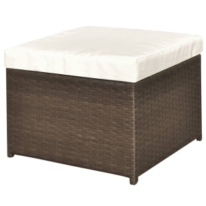 Set mobilier de grădină cu perne, 4 piese, maro, poliratan - Img 7