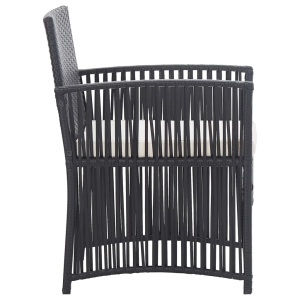 Set mobilier de grădină cu perne, 4 piese, negru, poliratan - Img 12
