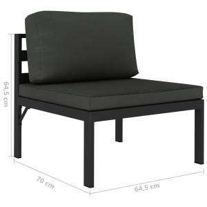 Set mobilier de grădină cu perne, 5 piese, antracit, aluminiu - Img 6