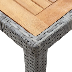 Set mobilier de grădină cu perne, 5 piese, gri, poliratan - Img 4