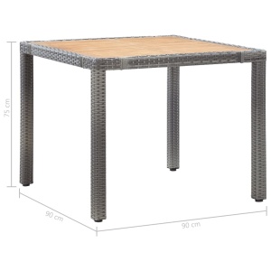 Set mobilier de grădină cu perne, 5 piese, gri, poliratan - Img 9