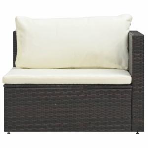 Set mobilier de grădină cu perne, 5 piese, maro, poliratan - Img 10