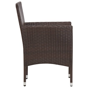 Set mobilier de grădină cu perne, 5 piese, maro, poliratan - Img 9