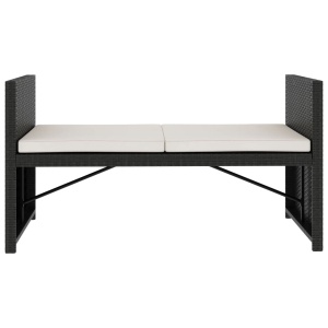 Set mobilier de grădină cu perne, 5 piese, negru, poliratan - Img 5