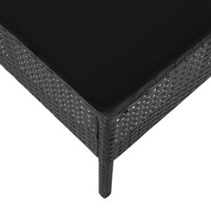 Set mobilier de grădină cu perne, 5 piese, negru, poliratan - Img 9