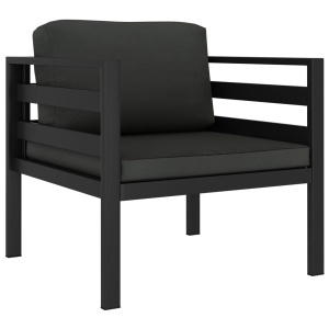 Set mobilier de grădină cu perne, 6 piese, antracit, aluminiu - Img 3