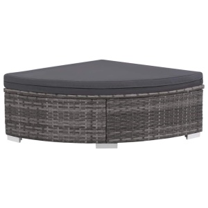 Set mobilier de grădină cu perne, 6 piese, gri, poliratan - Img 8
