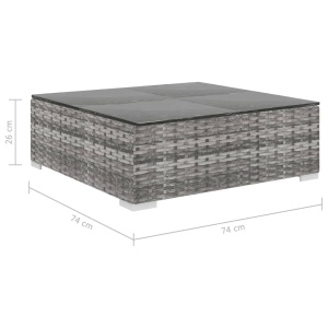 Set mobilier de grădină cu perne, 6 piese, gri, poliratan - Img 9