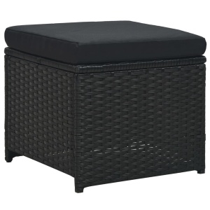 Set mobilier de grădină cu perne, 6 piese, negru, poliratan - Img 5