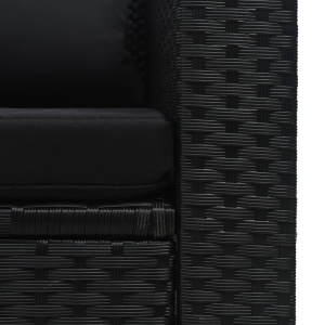 Set mobilier de grădină cu perne, 6 piese, negru, poliratan - Img 11