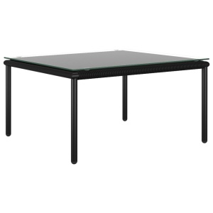 Set mobilier de grădină cu perne, 6 piese, negru, PVC - Img 6