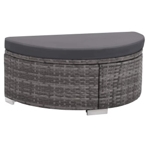 Set mobilier de grădină cu perne, 8 piese, gri, poliratan - Img 4