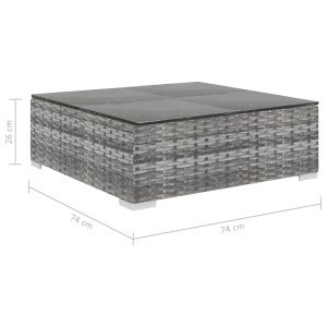 Set mobilier de grădină cu perne, 8 piese, gri, poliratan - Img 11