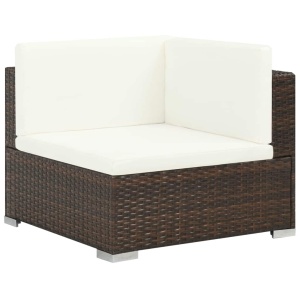 Set mobilier de grădină cu perne, 8 piese, maro, poliratan - Img 4