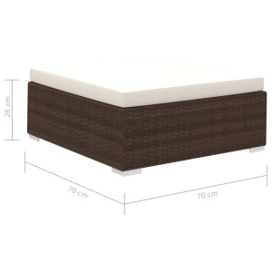 Set mobilier de grădină cu perne, 8 piese, maro, poliratan - Img 10