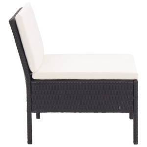 Set mobilier de grădină cu perne, 8 piese, negru, poliratan - Img 10