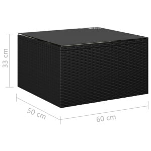 Set mobilier de grădină cu perne, 9 piese, negru, poliratan - Img 11