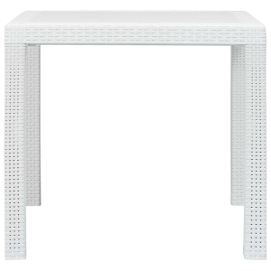 Set mobilier exterior, 5 piese, alb, plastic, aspect ratan - Img 12