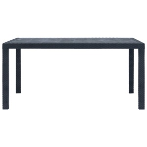 Set mobilier exterior 7 piese antracit plastic aspect ratan - Img 12