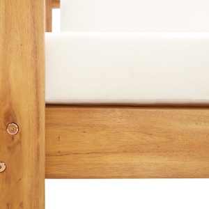 Set mobilier grădină cu perne, 4 piese, crem, lemn masiv acacia - Img 11